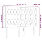 Galvūgalis su LED, tamsiai pilkas, 147x16x118/128cm, audinys