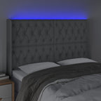 Galvūgalis su LED, šviesiai pilkas, 163x16x118/128cm, audinys