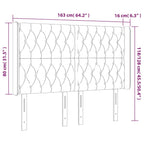 Galvūgalis su LED, šviesiai pilkas, 163x16x118/128cm, audinys