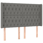 Galvūgalis su LED, tamsiai pilkas, 163x16x118/128cm, audinys