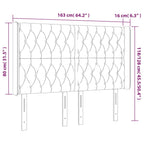 Galvūgalis su LED, tamsiai pilkas, 163x16x118/128cm, audinys