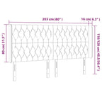 Galvūgalis su LED, šviesiai pilkas, 203x16x118/128cm, audinys