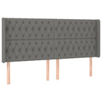 Galvūgalis su LED, tamsiai pilkas, 203x16x118/128cm, audinys