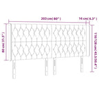 Galvūgalis su LED, tamsiai pilkas, 203x16x118/128cm, audinys