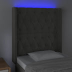 Galvūgalis su LED, tamsiai pilkas, 83x16x118/128cm, aksomas