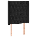 Galvūgalis su LED, juodos spalvos, 83x16x118/128cm, aksomas