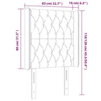 Galvūgalis su LED, juodos spalvos, 83x16x118/128cm, aksomas