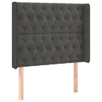 Galvūgalis su LED, tamsiai pilkas, 103x16x118/128cm, aksomas