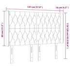 Galvūgalis su LED, tamsiai pilkas, 147x16x118/128cm, aksomas