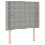Galvūgalis su LED, šviesiai pilkas, 83x16x118/128cm, audinys