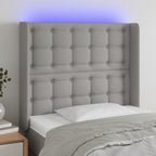 Galvūgalis su LED, šviesiai pilkas, 83x16x118/128cm, audinys