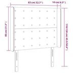 Galvūgalis su LED, tamsiai pilkas, 83x16x118/128cm, audinys