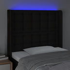 Galvūgalis su LED, juodos spalvos, 83x16x118/128cm, audinys