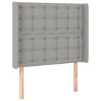 Galvūgalis su LED, šviesiai pilkas, 93x16x118/128cm, audinys