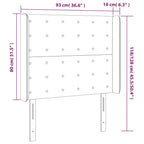 Galvūgalis su LED, tamsiai pilkas, 93x16x118/128cm, audinys