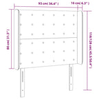 Galvūgalis su LED, kreminės spalvos, 93x16x118/128cm, audinys