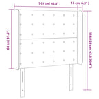 Galvūgalis su LED, tamsiai pilkas, 103x16x118/128cm, audinys