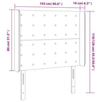 Galvūgalis su LED, kreminės spalvos, 103x16x118/128cm, audinys