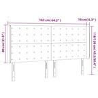 Galvūgalis su LED, tamsiai pilkas, 163x16x118/128cm, audinys