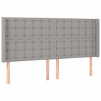 Galvūgalis su LED, šviesiai pilkas, 203x16x118/128cm, audinys