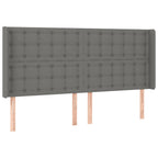 Galvūgalis su LED, tamsiai pilkas, 203x16x118/128cm, audinys