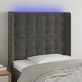 Galvūgalis su LED, tamsiai pilkas, 93x16x118/128cm, aksomas