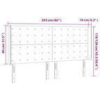 Galvūgalis su LED, tamsiai pilkas, 203x16x118/128cm, aksomas