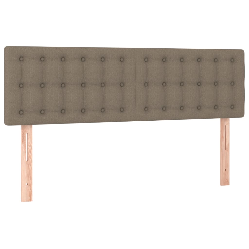 Lova su spyruoklėmis ir čiužiniu, taupe, 140x190 cm, audinys