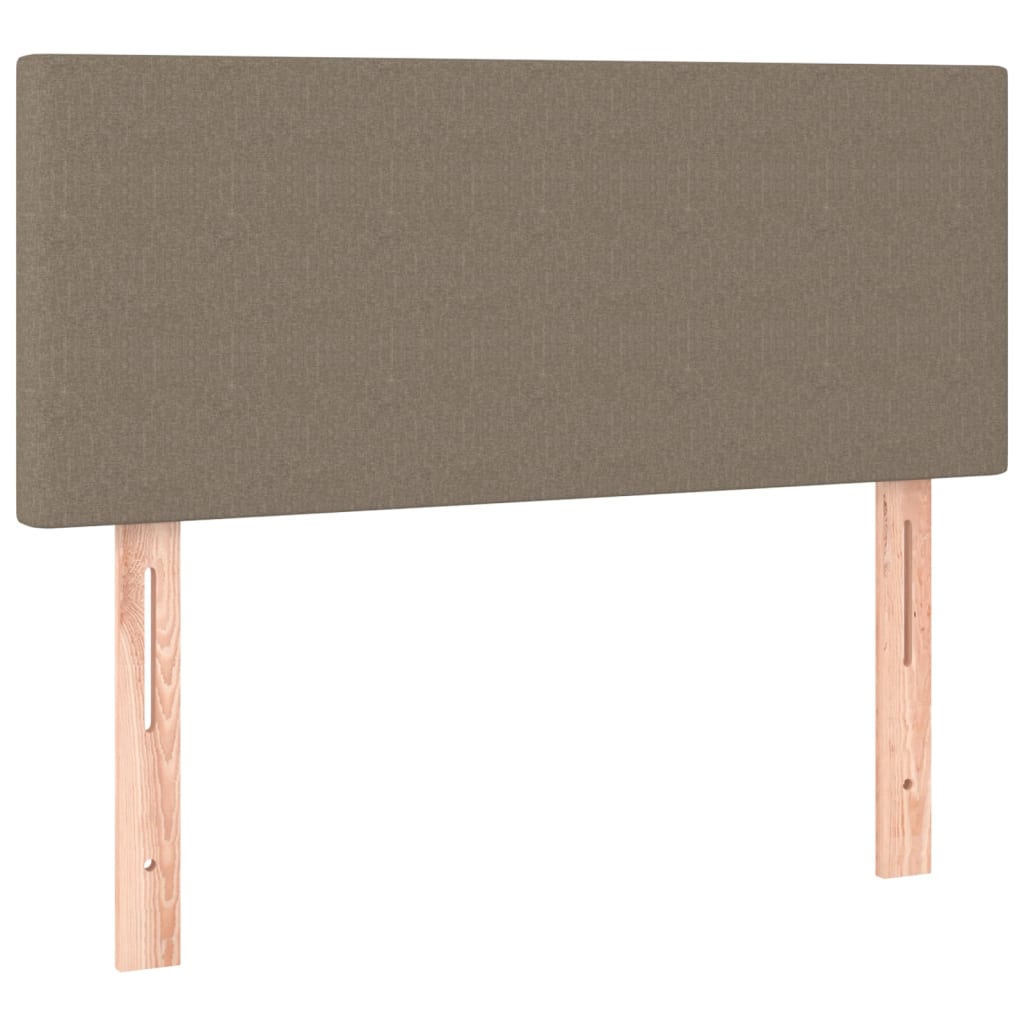 Lova su spyruoklėmis/čiužiniu/LED, taupe, 100x200 cm, audinys