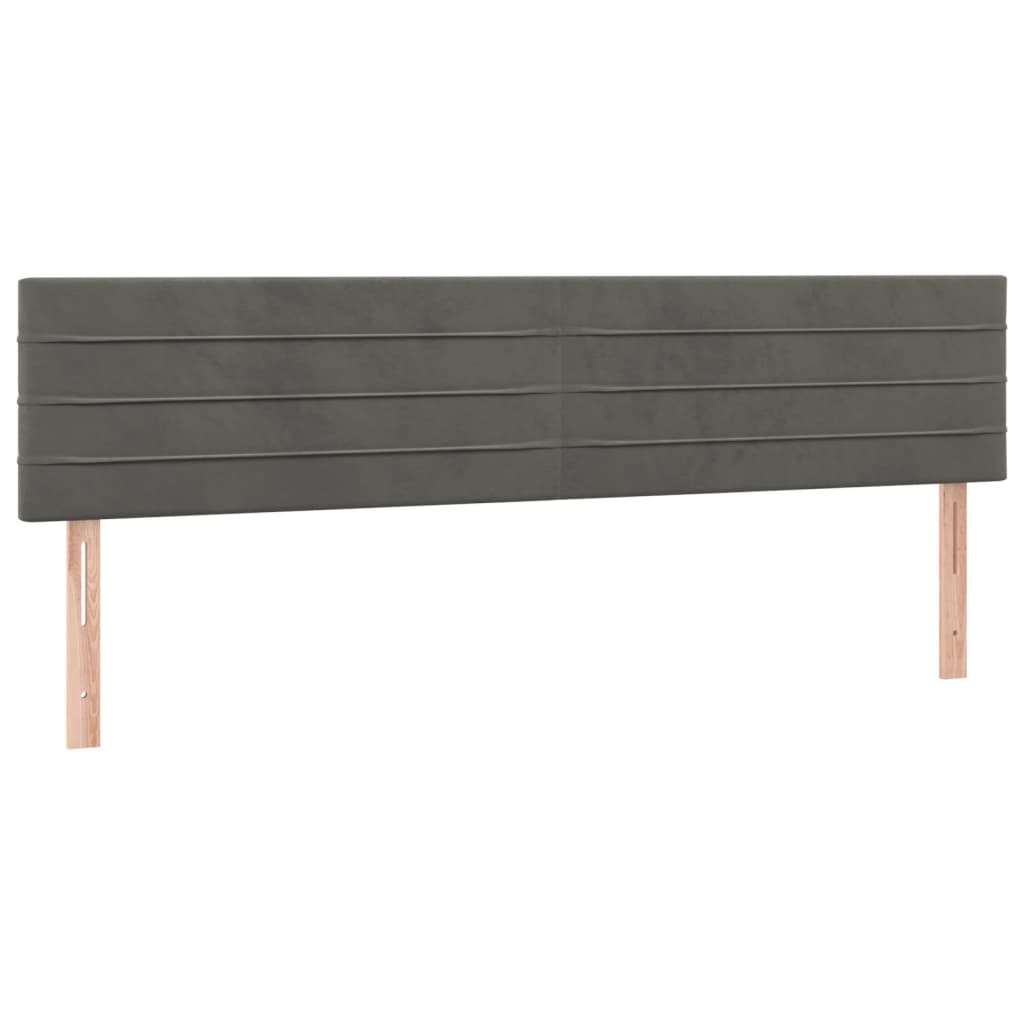 Lova su spyruokliniu/čiužiniu/LED, tamsiai pilka, 200x200 cm, aksomas