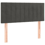 Lova su spyruokliniu/čiužiniu/LED, tamsiai pilka, 90x190 cm, aksomas