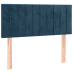 Lova su spyruokliniu/čiužiniu/LED, tamsiai mėlyna, 120x200cm, aksomas