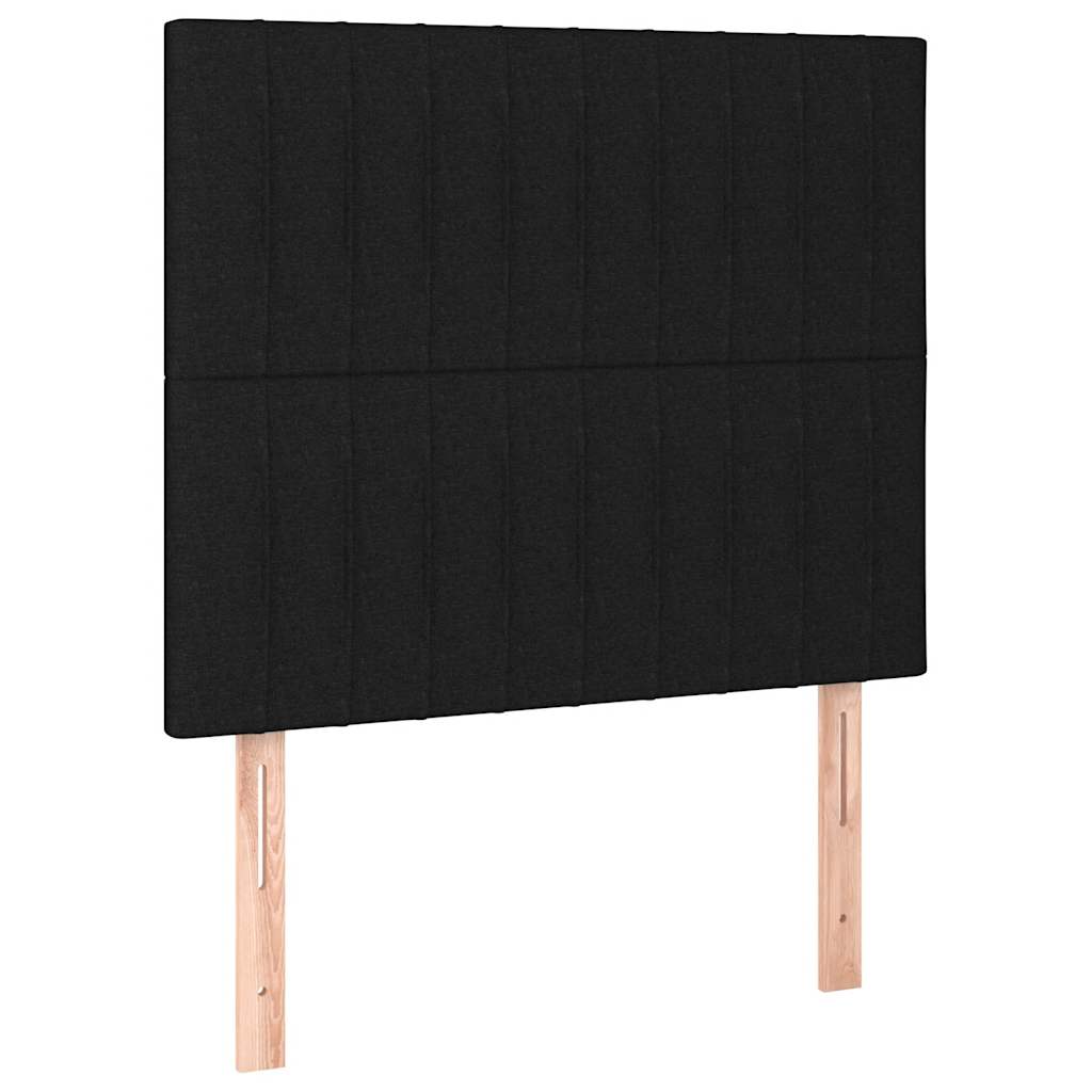 Lova su spyruoklėmis/čiužiniu/LED, juoda, 120x200cm, audinys
