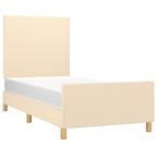 Lovos rėmas be čiužinio, kreminės spalvos, 80x200 cm, audinys