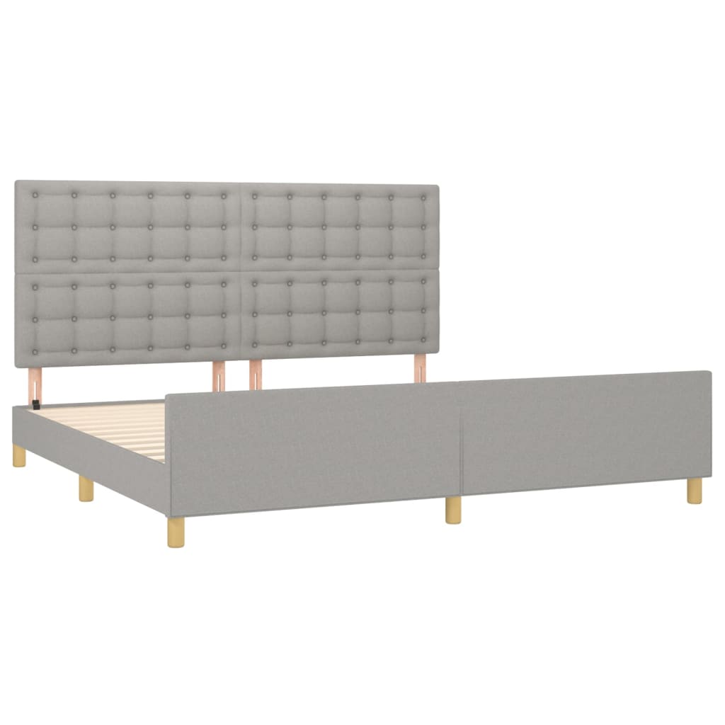 Lovos rėmas be čiužinio, šviesiai pilkas, 200x200cm, audinys