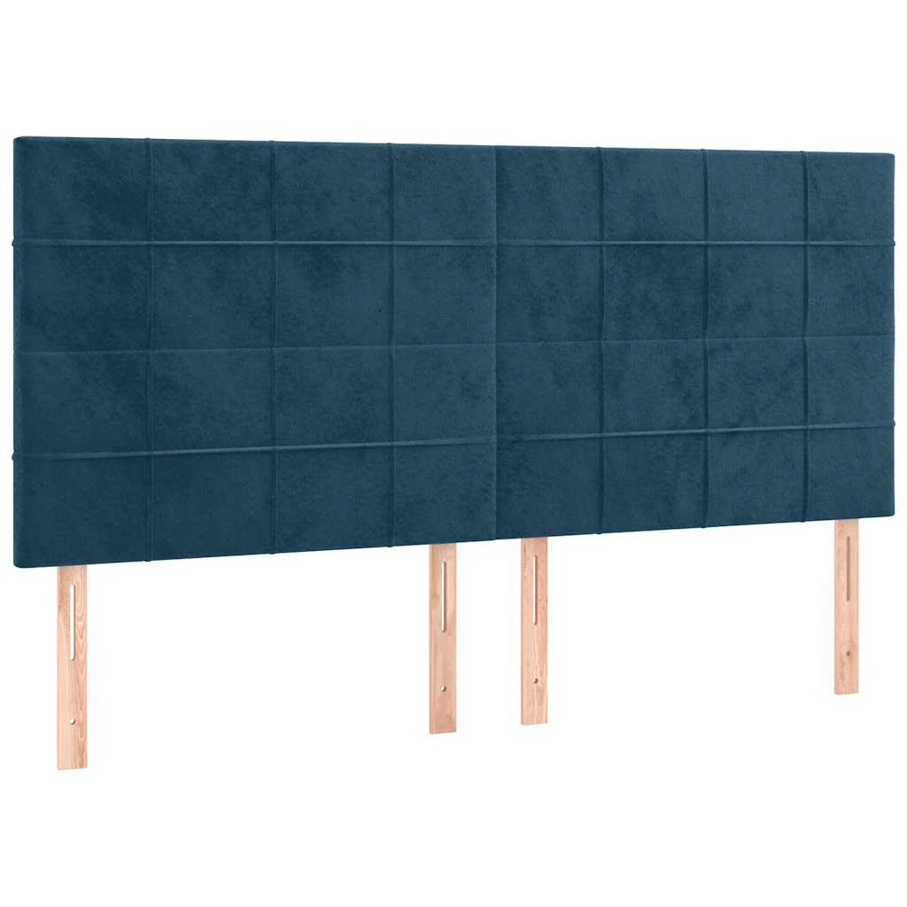 Lovos rėmas be čiužinio tamsiai mėlynas 160x200 cm aksomas