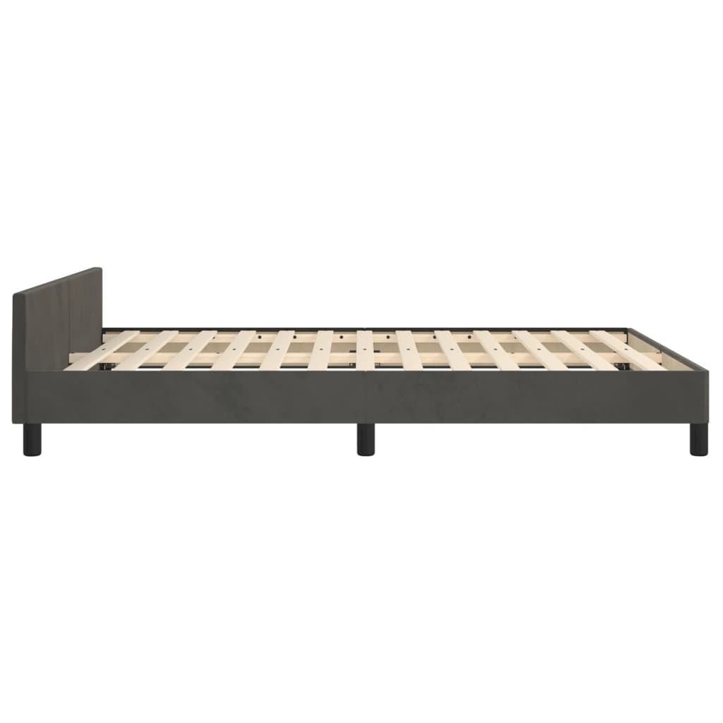 Lovos rėmas be čiužinio, tamsiai pilkas, 140x190cm, aksomas
