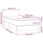 Lova su spyruoklėmis ir čiužiniu, taupe, 90x200 cm, audinys