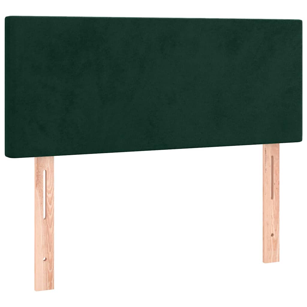 Lova su spyruoklėmis ir čiužiniu, žalia, 100x200 cm, aksomas