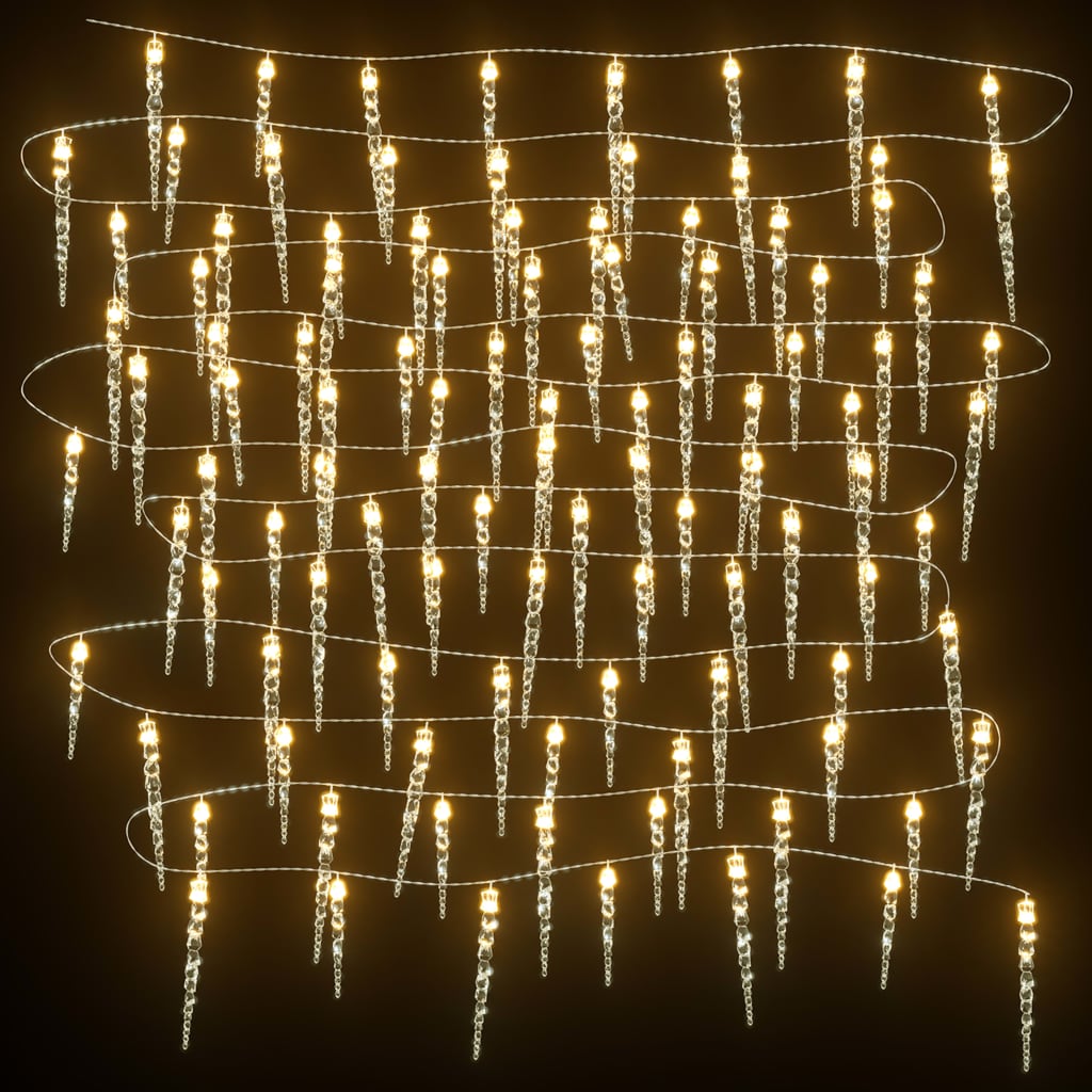 Kalėdinė varveklio lemputė, 100 LED, šiltai balta, 10 m, akrilas, PVC