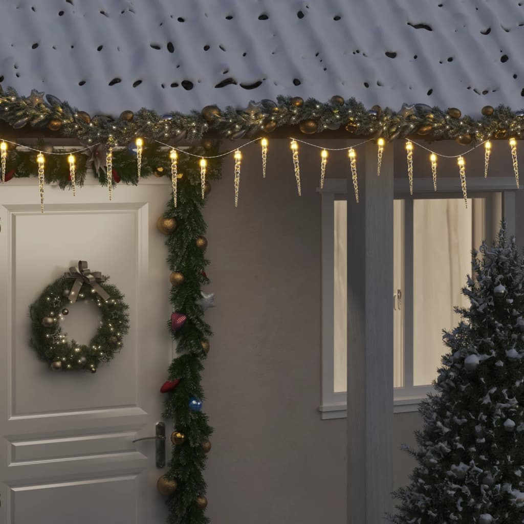Kalėdinė varveklio lemputė, 100 LED, šiltai balta, 10 m, akrilas, PVC