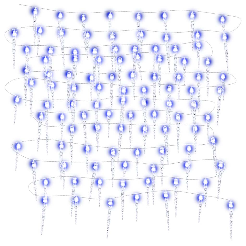 vidaXL Kalėdinė girlianda varvekliai, 200 mėlynų LED, akrilas/PVC, 20m