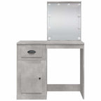 Kosmetinis staliukas su LED lemputėmis, betono, 90x42x132,5cm