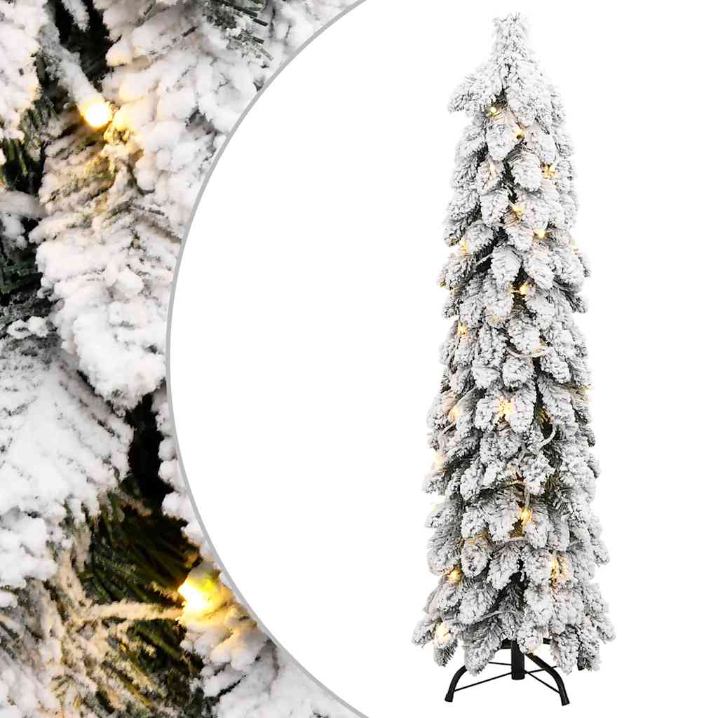 Dirbtinė apšviesta Kalėdų eglutė su 60 LED ir sniegu, 120cm