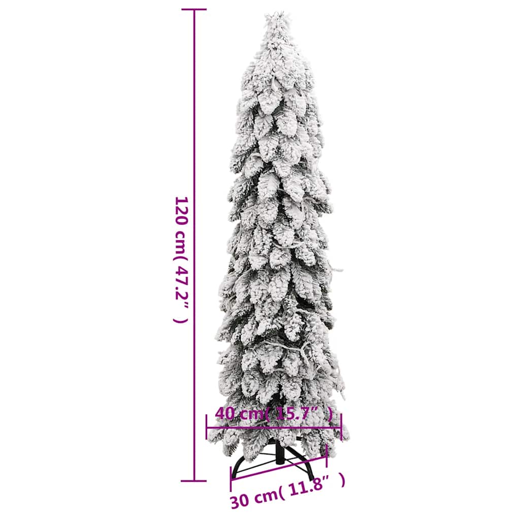 Dirbtinė apšviesta Kalėdų eglutė su 60 LED ir sniegu, 120cm