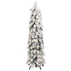 Dirbtinė apšviesta Kalėdų eglutė su 60 LED ir sniegu, 120cm