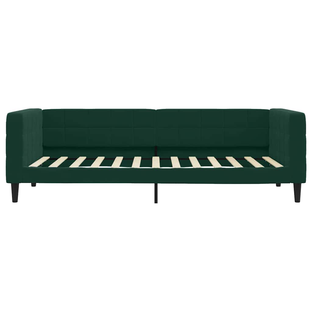 Lova su ištraukiama dalimi/stalčiais, žalia, 100x200cm, aksomas