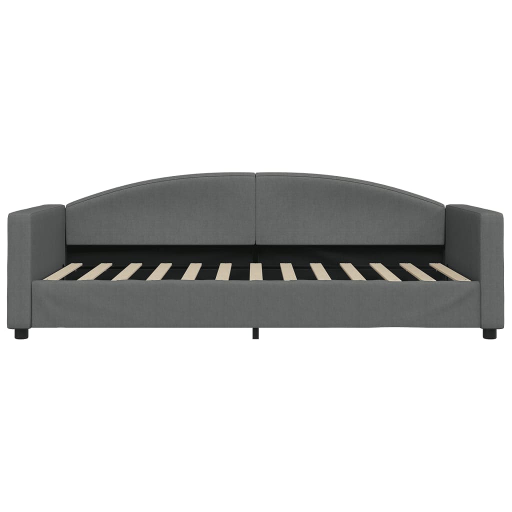 Lova su čiužiniu, tamsiai pilkos spalvos, 90x200cm, audinys