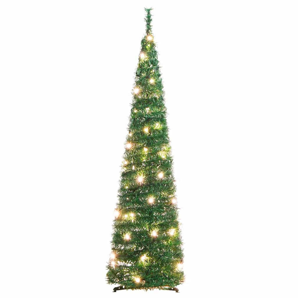 Išskleidžiama dirbtinė Kalėdų eglutė, žalia, 120cm, 50 LED