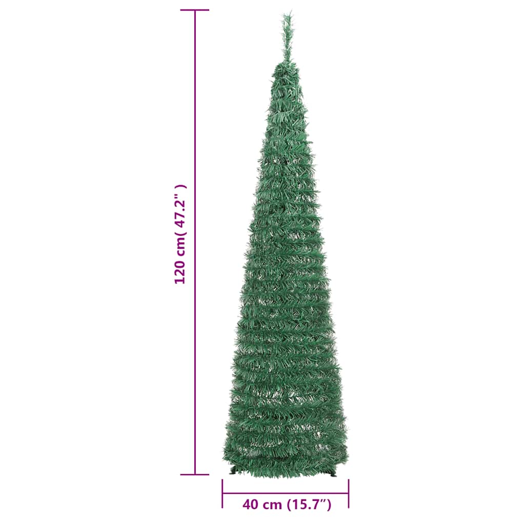Išskleidžiama dirbtinė Kalėdų eglutė, žalia, 120cm, 50 LED